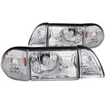 ANZO 1987-1993 Ford Mustang Crystal Headlights Chr