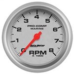 AutoMeter Marine Silver 3-3/8in 8k RPM Tachometer(
