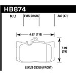 Hawk Performance HPS 5.0 Brake Pads (HB874B.682)