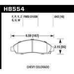 Hawk Performance DTC-70 Brake Pads (HB554U.643)