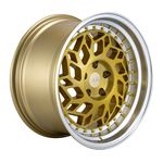 F1R R32 18x8.5 - Brushed Gold/ Polish Lip Wheel-3