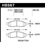 Hawk Performance HPS Brake Pads (HB567F.694)