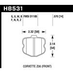 Hawk Performance HPS 5.0 Brake Pads (HB531B.570)