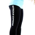 Nitrous Express Womens Black Leggings With White L