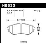 Hawk Performance HP Plus Brake Pads (HB533N.668)
