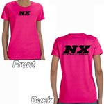 Nitrous Express Pink T-Shirt with Black NX Logo Fr