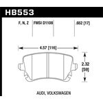 Hawk Performance HPS Brake Pads (HB553F.652)