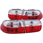ANZO 1992-1995 Honda Civic Taillights Red/Clear (2