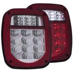 ANZO 1976-1985 Jeep Wrangler LED 2 Lens - Red/Clea