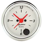 AutoMeter Arctic White 2-1/6in 12 Hour Analog Cloc