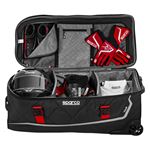 Sparco Tour Rolling Duffel Bag, Black/Red (01643-3