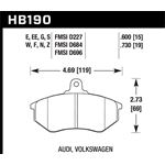 Hawk Performance Blue 9012 Brake Pads (HB190E.730)