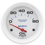 AutoMeter Marine White 2-5/8in 80PSI Electric Oil