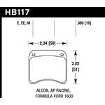 Hawk Performance Black Disc Brake Pad (HB117M.380)