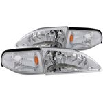 ANZO 1994-1998 Ford Mustang Crystal Headlights Chr