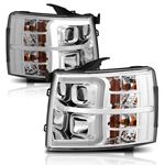 Anzo Projector Headlights w/Plank Style Switchback; Chrome w/Amber; Pair (111411)