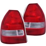 ANZO 1996-2000 Honda Civic Taillights Red/Clear (2