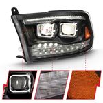 Anzo Projector Headlight Set; w/Switchback; Chro-3