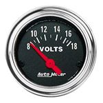 AutoMeter Traditional Chrome 52mm 8-18 Volts Short