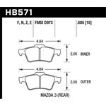 Hawk Performance Blue 9012 Brake Pads (HB571E.605)