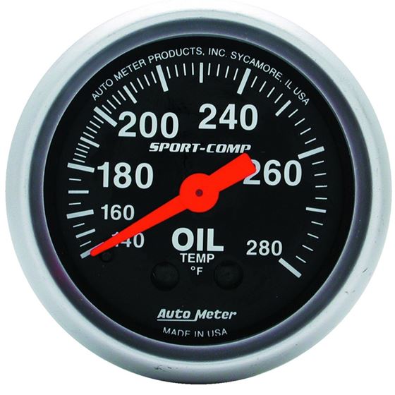 AutoMeter Sport-Comp 52.4mm 140-280 Deg F Mech Oil