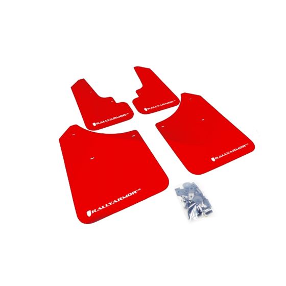 Rally Armor Red Mud Flap/White Logo for 2008 Subar