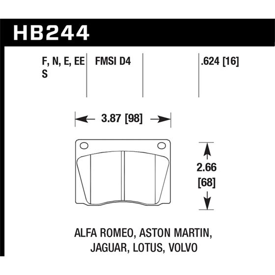 Hawk Performance ER-1 Disc Brake Pad (HB244D.624)