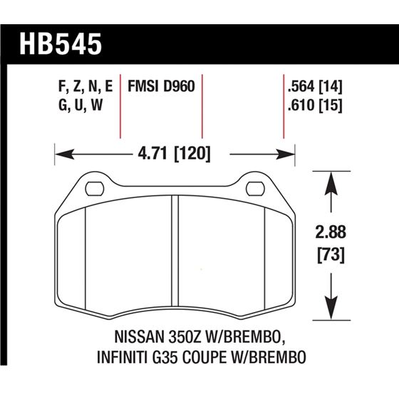 Hawk Performance HPS 5.0 Brake Pads (HB545B.564)