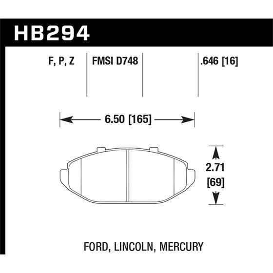 Hawk Performance HPS Brake Pads (HB294F.646)