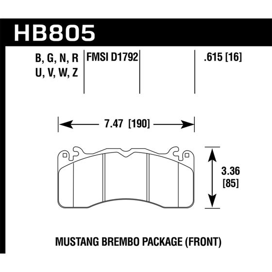 Hawk Performance DTC-50 Brake Pads (HB805V.615)