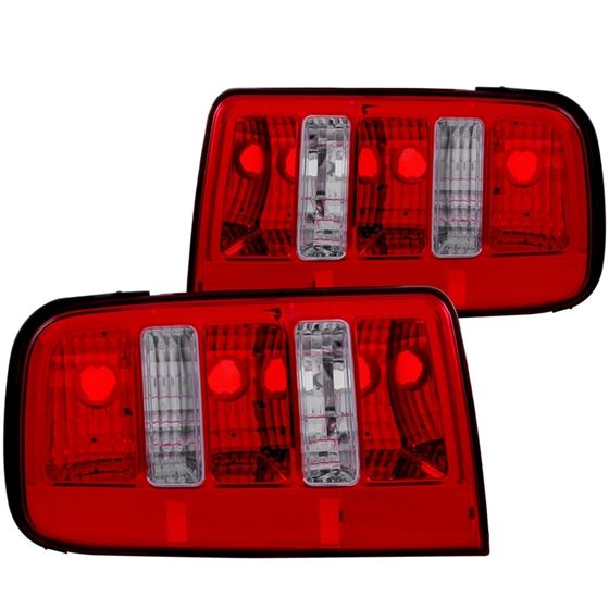 ANZO 2005-2009 Ford Mustang Taillights Red/Clear -