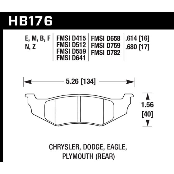 Hawk Performance Black Brake Pads (HB176M.680)