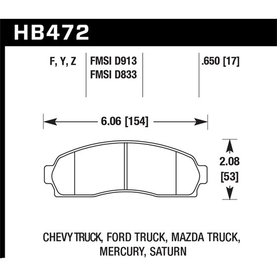 Hawk Performance HPS Brake Pads (HB472F.650)