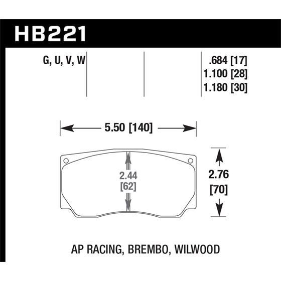Hawk Performance DTC-60 Disc Brake Pad (HB221G1.10