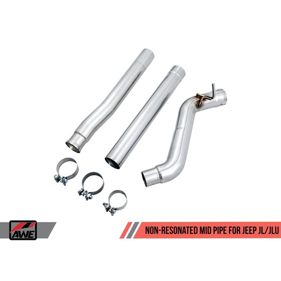 AWE Non-Resonated Mid Pipe for Jeep JL/JLU 3.6L-3
