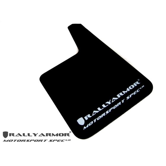 Rally Armor Black Mud Flap/White Logo(MF20-MSUR-BK