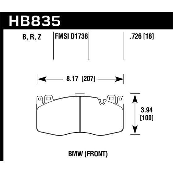 Hawk Performance HPS 5.0 Brake Pads (HB835B.726)