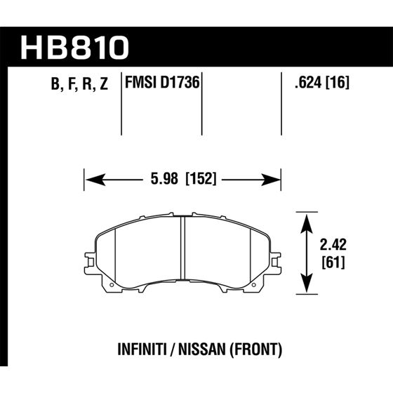 Hawk Performance HPS 5.0 Brake Pads (HB810B.624)