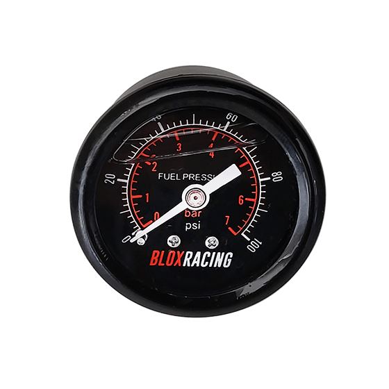Blox Racing Liquid-Filled Fuel Pressure Gauge 0-10