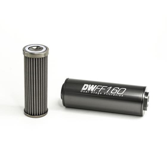 In-line fuel filter element and housing kit stainl