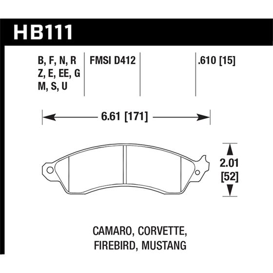 Hawk Performance HPS Brake Pads (HB111F.610)