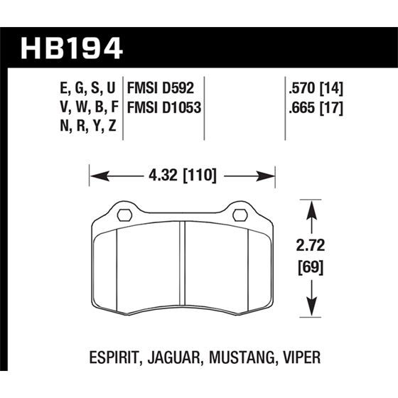 Hawk Performance HPS 5.0 Brake Pads (HB194B.665)