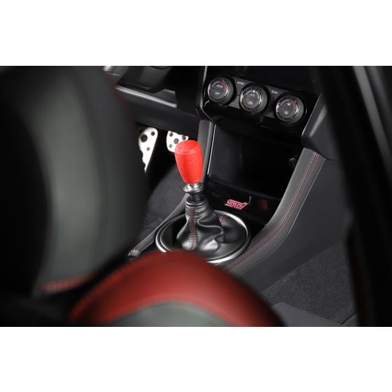 Shift Knob, Stainless Steel RED (M12x1.25)- Manu-3