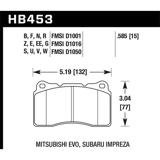 Hawk Performance HT-10 Brake Pads (HB453S.585)