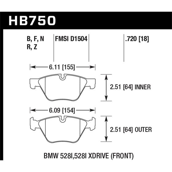 Hawk Performance HPS 5.0 Brake Pads (HB750B.720)