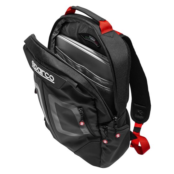 Sparco Stage Series Backpack, Black/Red (016440N-3