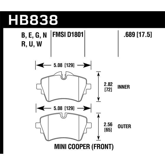 Hawk Performance DTC-60 Brake Pads (HB838G.689)