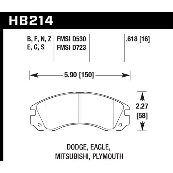 Hawk Performance DTC-60 Brake Pads (HB214G.618)