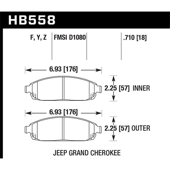 Hawk Performance HPS Brake Pads (HB558F.710)