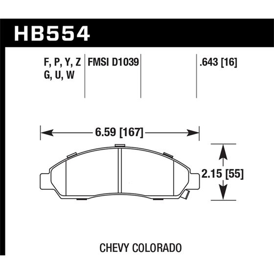 Hawk Performance DTC-70 Brake Pads (HB554U.643)